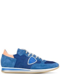 Baskets en cuir bleues Philippe Model