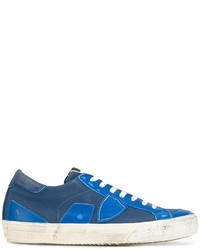 Baskets en cuir bleues Philippe Model