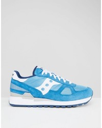 Baskets en cuir bleues Saucony