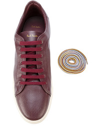 Baskets en cuir bordeaux Paul Smith