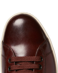 Baskets en cuir bordeaux Tom Ford