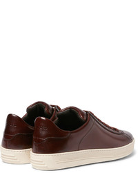 Baskets en cuir bordeaux Tom Ford