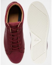 Baskets en cuir bordeaux Lacoste