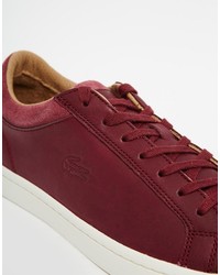 Baskets en cuir bordeaux Lacoste