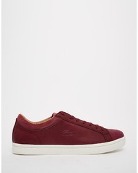 Baskets en cuir bordeaux Lacoste