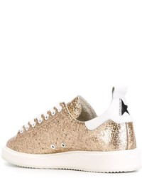 Baskets en cuir dorées Golden Goose