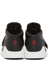 Baskets en cuir gris foncé Marcelo Burlon County of Milan