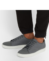 Baskets en cuir gris foncé Lanvin