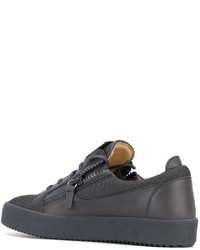 Baskets en cuir gris foncé Giuseppe Zanotti Design