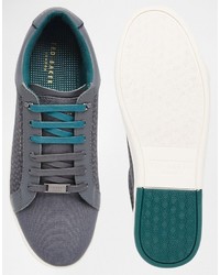 Baskets en cuir gris foncé Ted Baker