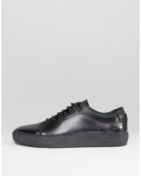 Baskets en cuir gris foncé Ted Baker