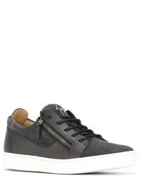 Baskets en cuir gris foncé Giuseppe Zanotti Design