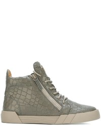 Baskets en cuir grises Giuseppe Zanotti Design