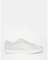 Baskets en cuir grises Lacoste