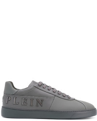 Baskets en cuir grises Philipp Plein