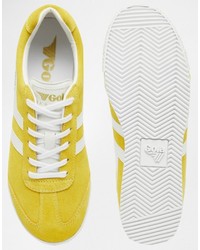 Baskets en cuir jaunes Gola