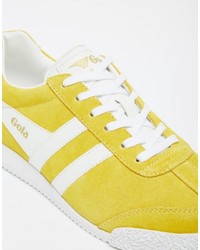 Baskets en cuir jaunes Gola