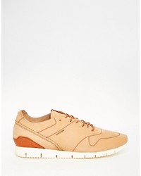 Baskets en cuir marron clair Jack and Jones