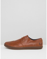 Baskets en cuir marron Fred Perry