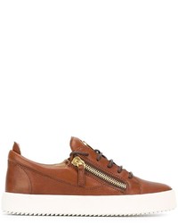 Baskets en cuir marron Giuseppe Zanotti Design