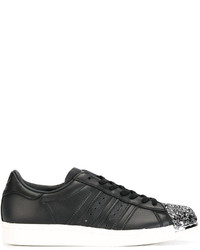 Baskets en cuir noires adidas