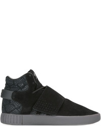 Baskets en cuir noires adidas