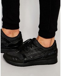 Baskets en cuir noires Asics