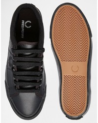 Baskets en cuir noires Fred Perry