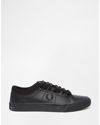 Baskets en cuir noires Fred Perry