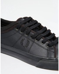 Baskets en cuir noires Fred Perry