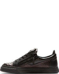 Baskets en cuir noires Giuseppe Zanotti