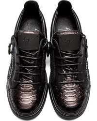 Baskets en cuir noires Giuseppe Zanotti