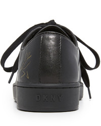 Baskets en cuir noires DKNY