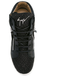 Baskets en cuir noires Giuseppe Zanotti Design