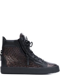 Baskets en cuir noires Giuseppe Zanotti Design