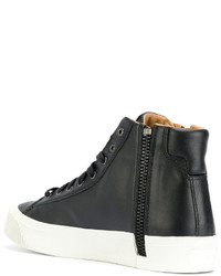 Baskets en cuir noires Diesel