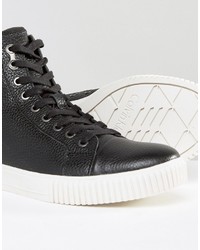 Baskets en cuir noires Calvin Klein