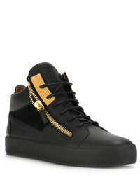 Baskets en cuir noires Giuseppe Zanotti Design