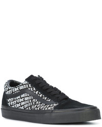 Baskets en cuir noires Vans