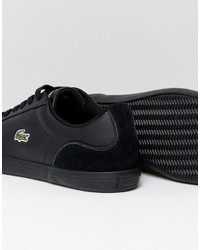 Baskets en cuir noires Lacoste