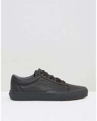 Baskets en cuir noires Vans