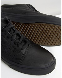 Baskets en cuir noires Vans