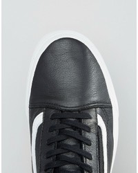 Baskets en cuir noires Vans