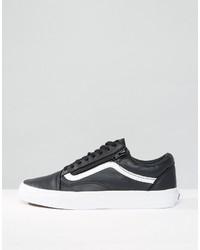 Baskets en cuir noires Vans