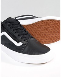 Baskets en cuir noires Vans