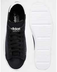 Baskets en cuir noires adidas