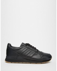 Baskets en cuir noires adidas