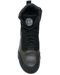 Baskets en cuir noires Stone Island