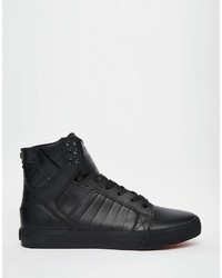 Baskets en cuir noires Supra