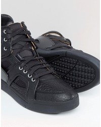 Baskets en cuir noires Diesel